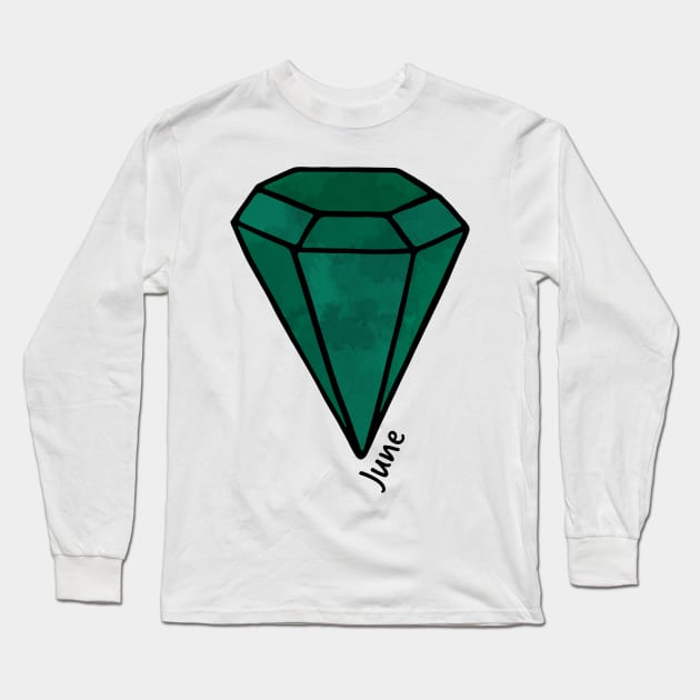 June Alexandrite Birthstone Long Sleeve T-Shirt by murialbezanson